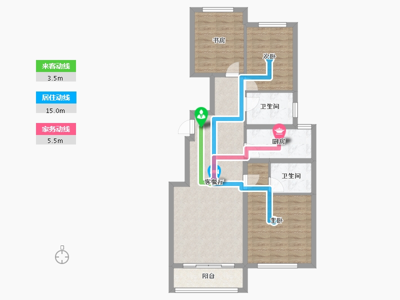 河北省-唐山市-正通首郡-84.00-户型库-动静线