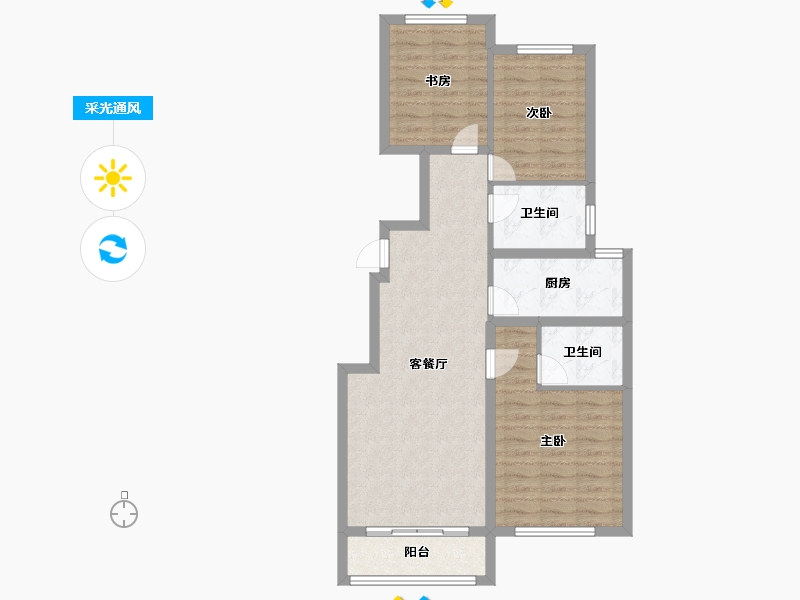 河北省-唐山市-正通首郡-84.00-户型库-采光通风