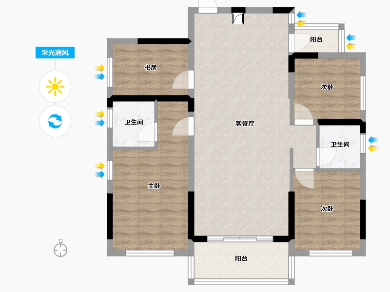 四川省-德阳市-德阳碧桂园-117.00-户型库-采光通风