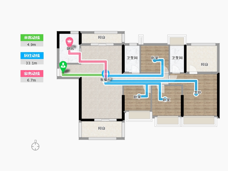 湖南省-郴州市-畔山花园-130.00-户型库-动静线