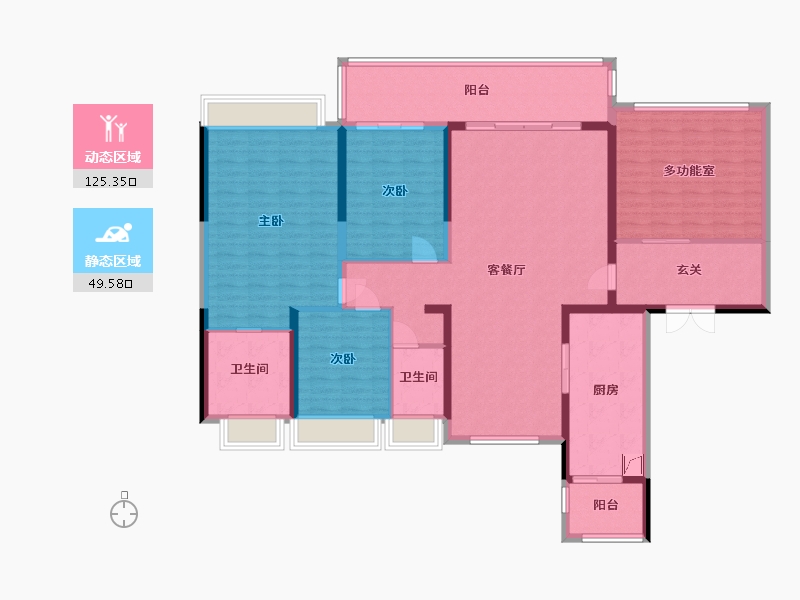 湖南省-郴州市-碧桂园-138.00-户型库-动静分区