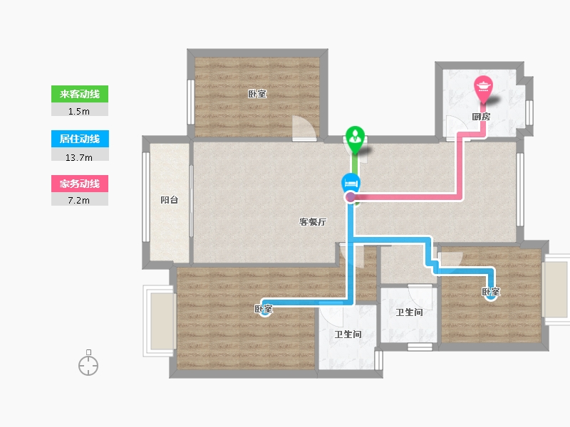 云南省-昆明市-安澜雅苑-103.86-户型库-动静线