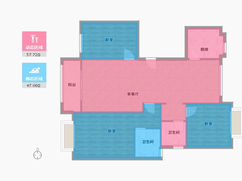 云南省-昆明市-安澜雅苑-103.86-户型库-动静分区