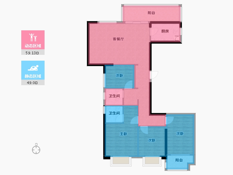 福建省-泉州市-金龙壹号-96.43-户型库-动静分区