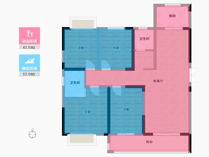 安徽省-黄山市-天都江苑-109.92-户型库-动静分区