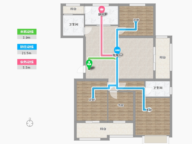 山东省-泰安市-鑫海翰林苑-120.00-户型库-动静线