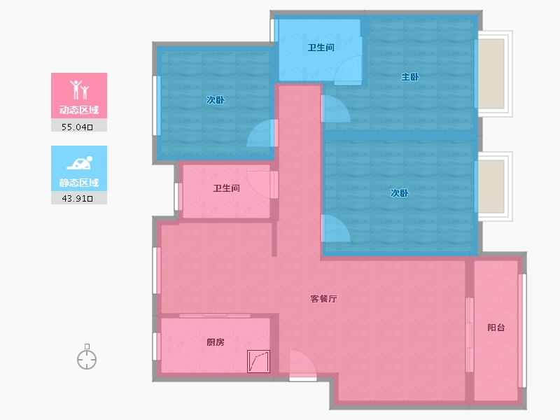 河南省-安阳市-光明嘉苑-101.00-户型库-动静分区