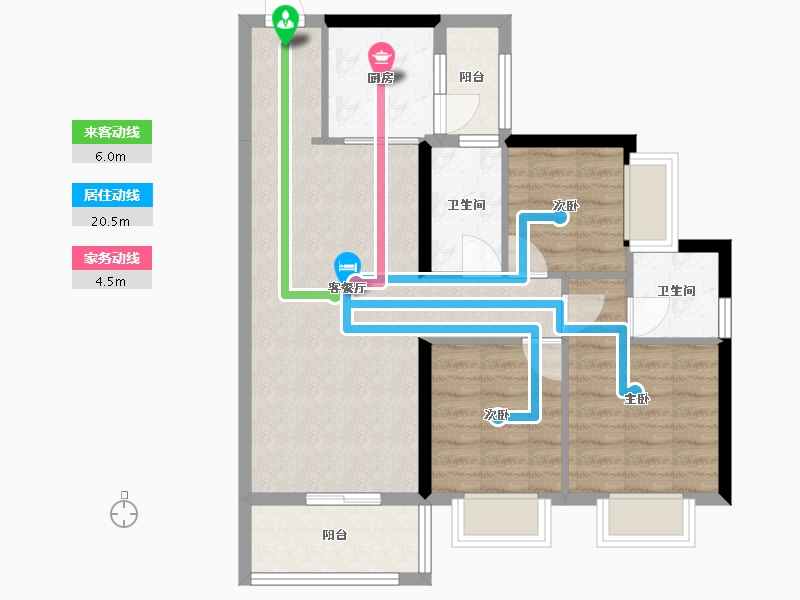 广东省-东莞市-旗云花园-96.00-户型库-动静线