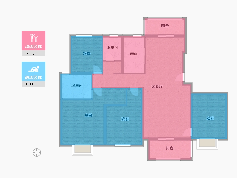 江西省-宜春市-百合华府-128.00-户型库-动静分区