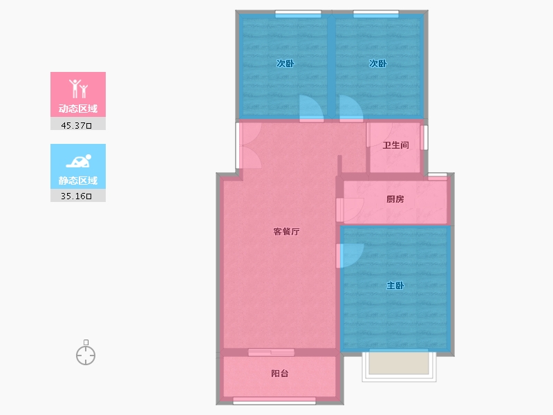 山东省-枣庄市-奥体花园-89.00-户型库-动静分区