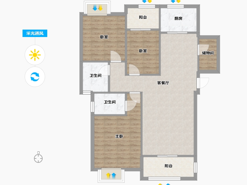 福建省-厦门市-国贸商城·集悦-94.60-户型库-采光通风