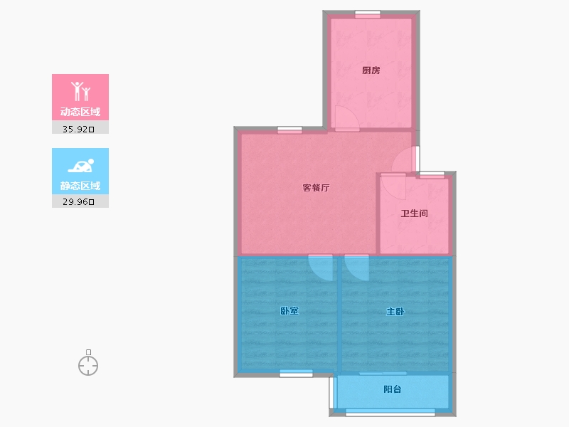 陕西省-咸阳市-彩虹小区-103号-55.00-户型库-动静分区