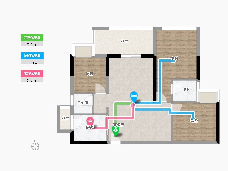 四川省-南充市-北城御景-85.00-户型库-动静线