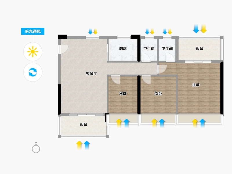 广东省-清远市-宏泰嘉园-94.34-户型库-采光通风