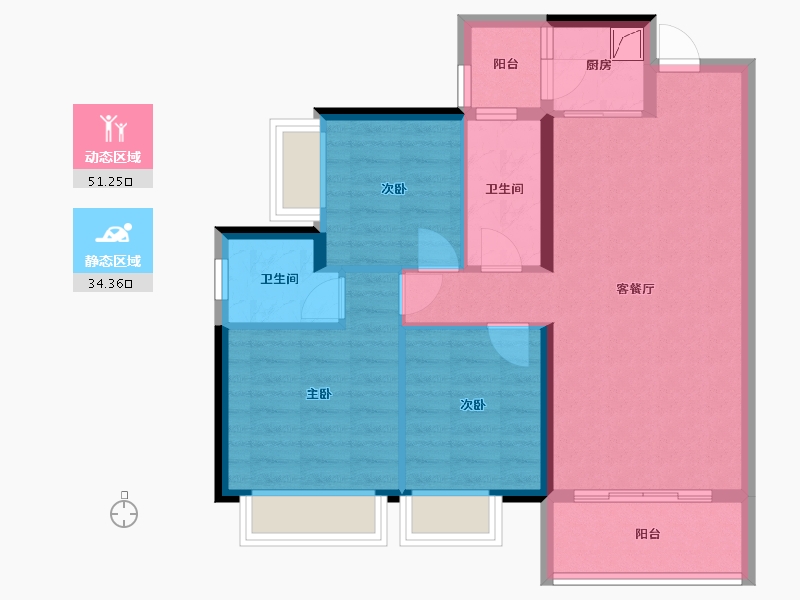 广东省-惠州市-大欣华庭-79.17-户型库-动静分区