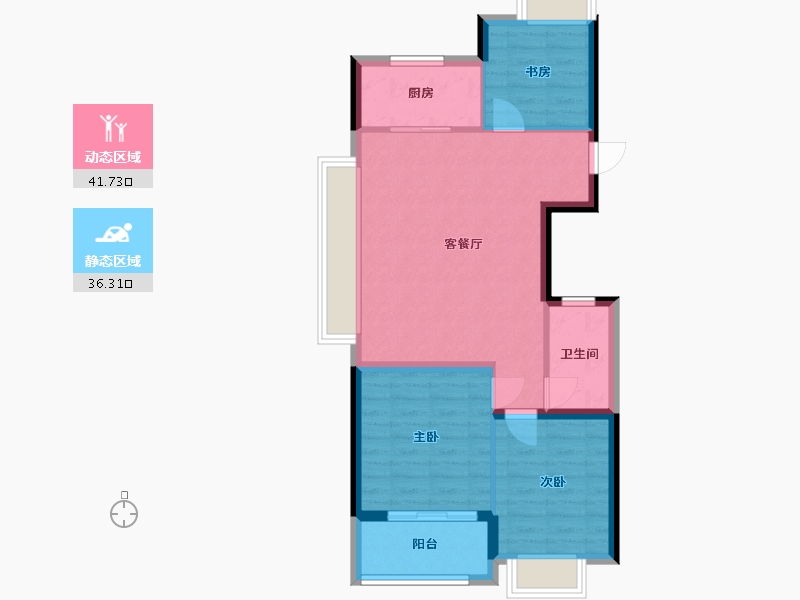 安徽省-合肥市-融创长江壹号-78.04-户型库-动静分区