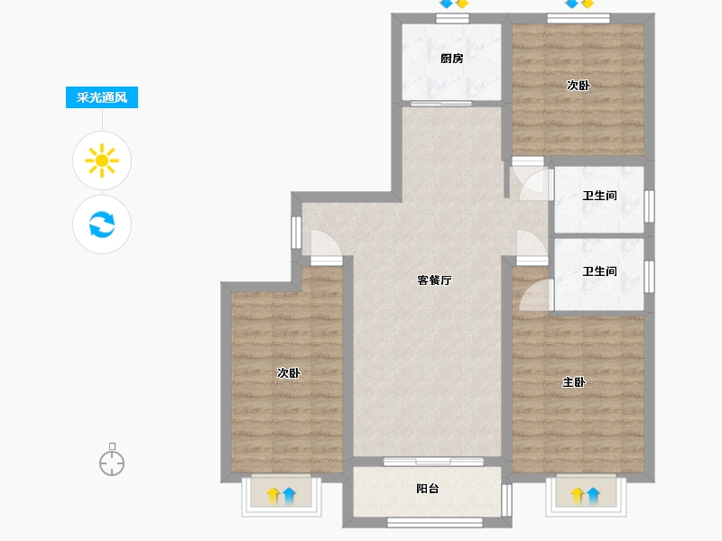 河北省-邢台市-华悦城-131.57-户型库-采光通风