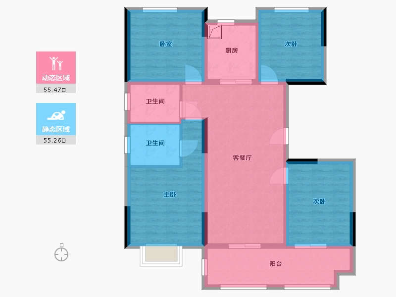 安徽省-六安市-孔雀城-99.00-户型库-动静分区