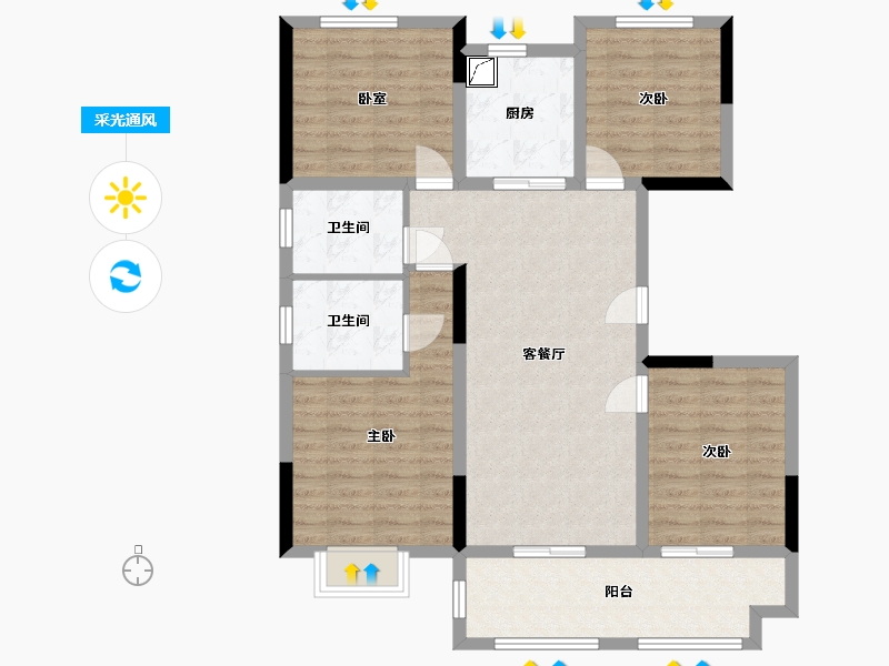 安徽省-六安市-孔雀城-99.00-户型库-采光通风