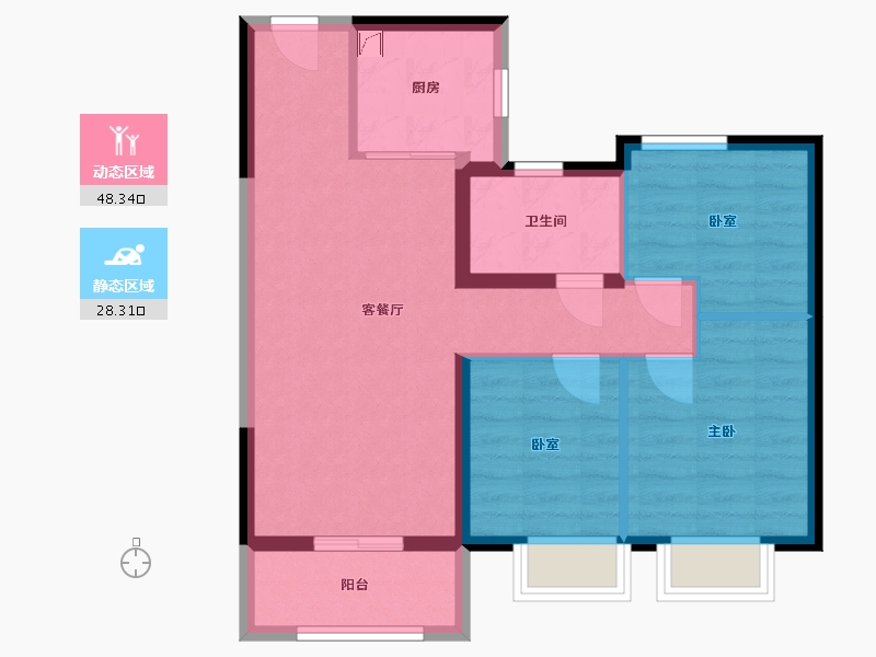 山东省-德州市-保利城-74.00-户型库-动静分区