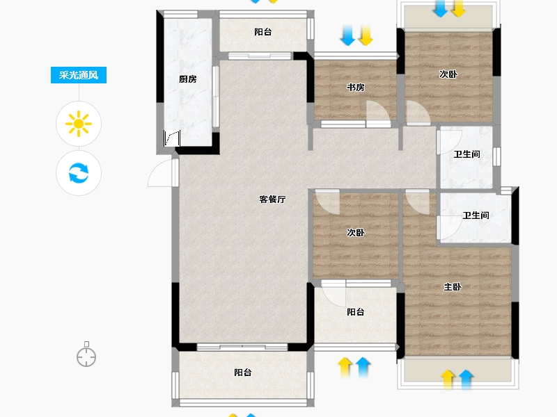 广东省-韶关市-丽景嘉园-150.00-户型库-采光通风