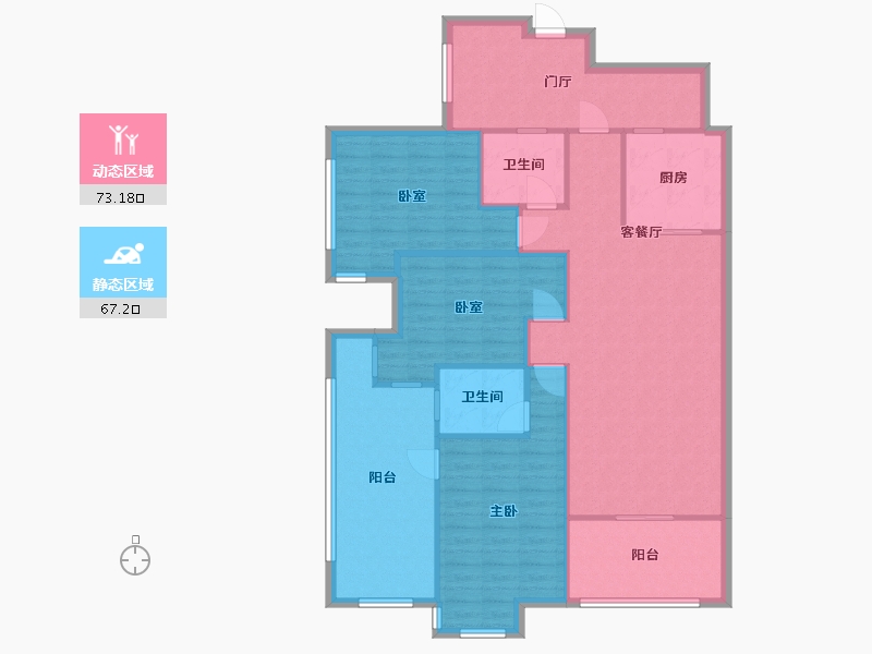 四川省-成都市-凤凰城-110.00-户型库-动静分区