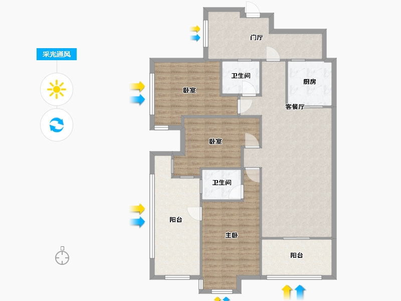 四川省-成都市-凤凰城-110.00-户型库-采光通风