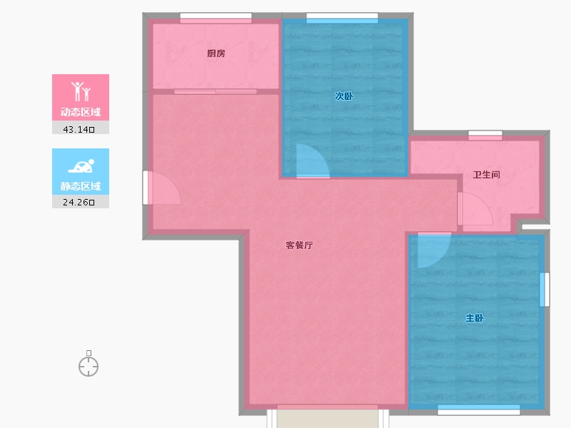 吉林省-长春市-力旺康城-70.00-户型库-动静分区