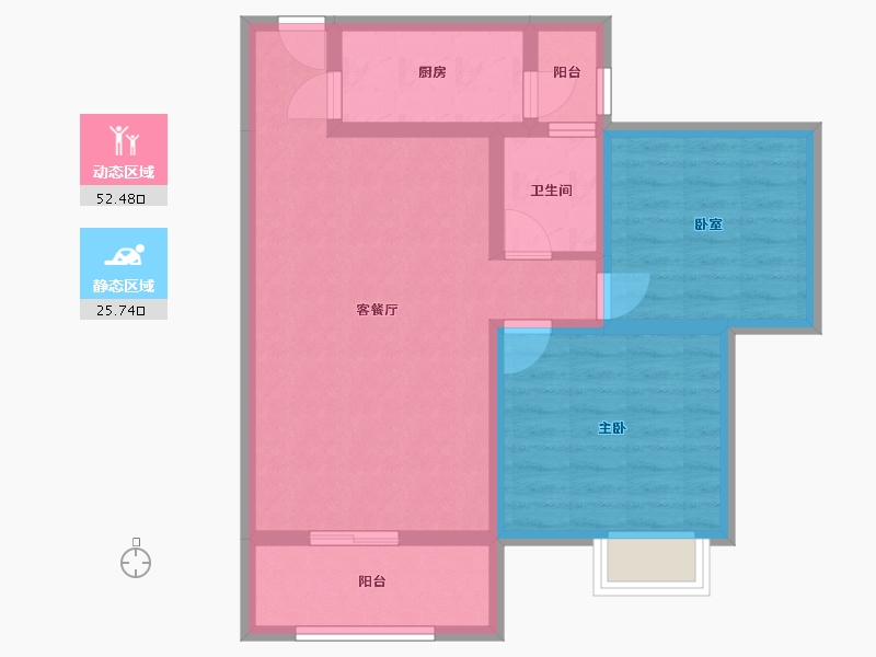 陕西省-咸阳市-幸福家园-78.89-户型库-动静分区