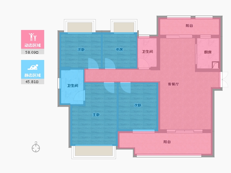 福建省-泉州市-城建水墨华庭-92.48-户型库-动静分区