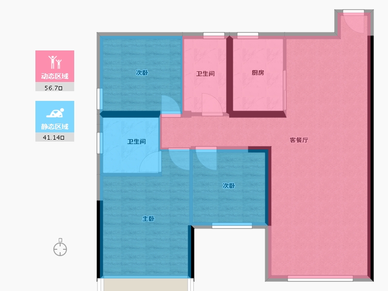 湖南省-邵阳市-和兴悦景-88.00-户型库-动静分区