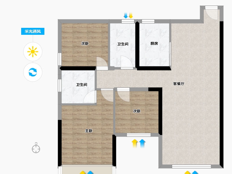 湖南省-邵阳市-和兴悦景-88.00-户型库-采光通风