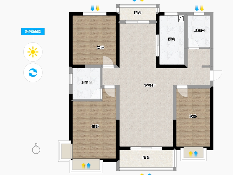 河北省-邢台市-天和城-116.00-户型库-采光通风