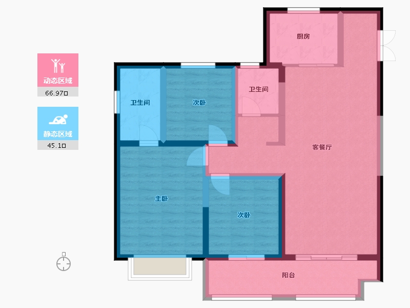 山东省-临沂市-儒辰观澜府-100.00-户型库-动静分区