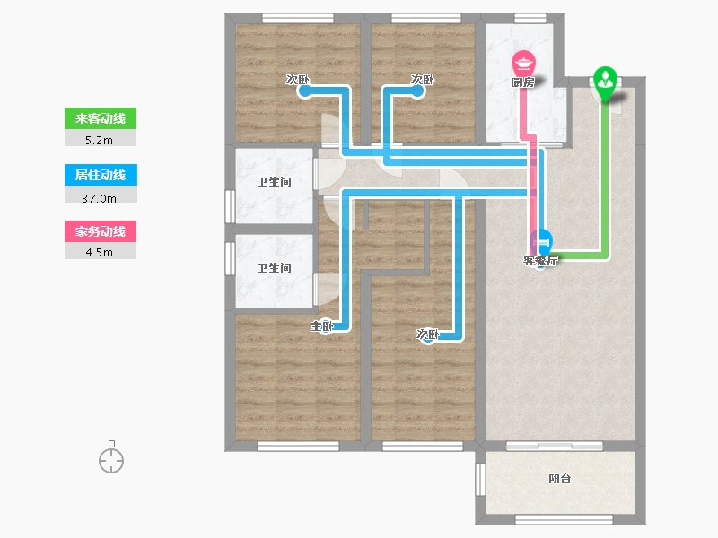 云南省-昆明市-中南碧桂园樾府-126.00-户型库-动静线