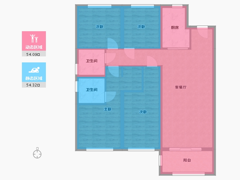 云南省-昆明市-中南碧桂园樾府-126.00-户型库-动静分区