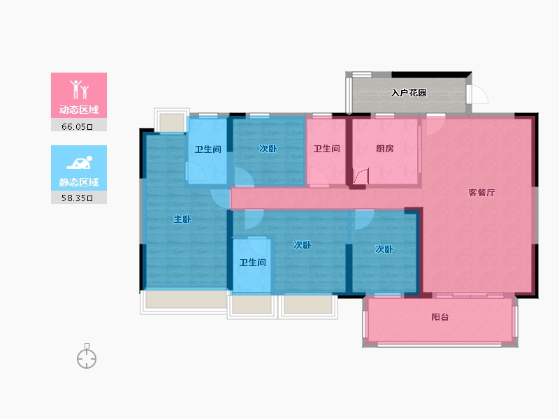 广东省-云浮市-新豪轩锦城-125.00-户型库-动静分区