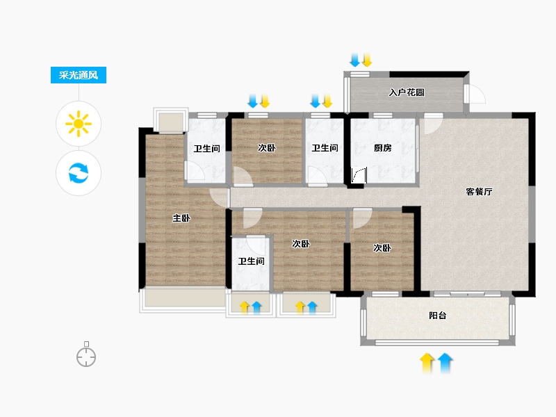 广东省-云浮市-新豪轩锦城-125.00-户型库-采光通风