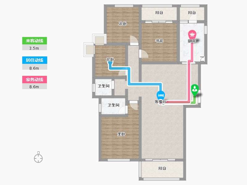 陕西省-汉中市-大汉城邦-137.00-户型库-动静线