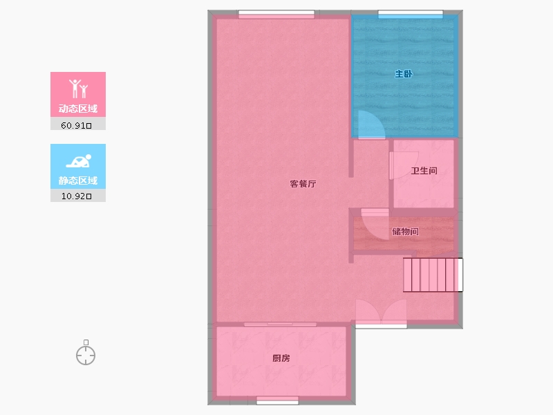 天津-天津市-旭辉六号院-70.00-户型库-动静分区