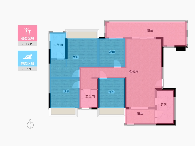 贵州省-遵义市-礼悦东方-114.00-户型库-动静分区