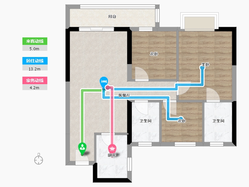 湖北省-武汉市-路劲时代·天悦-80.00-户型库-动静线