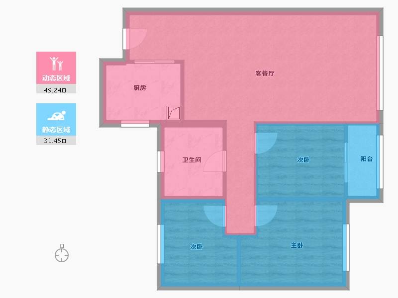 山东省-烟台市-兴盛铭仕城-72.68-户型库-动静分区