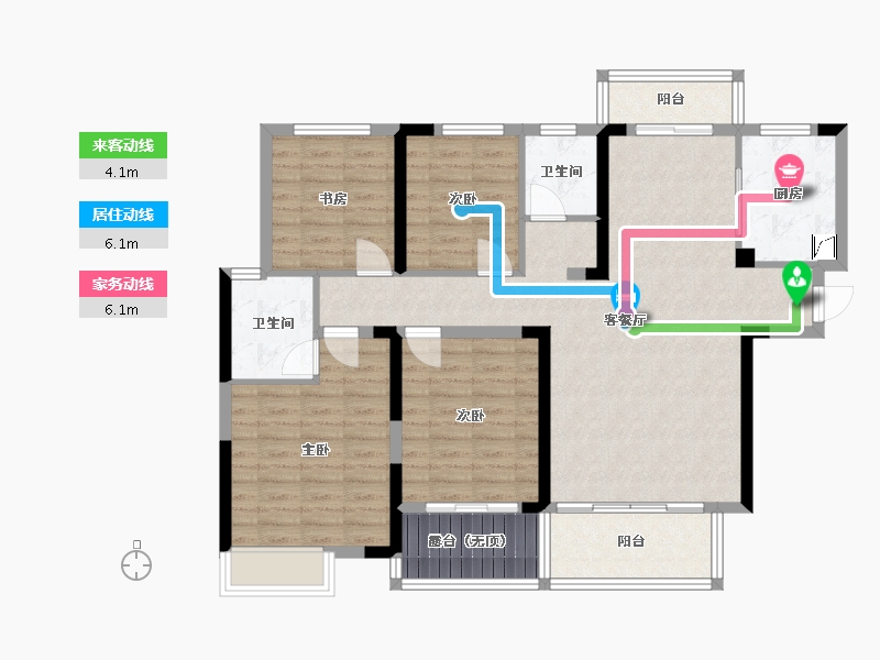 湖南省-长沙市-五矿春和景园-126.00-户型库-动静线