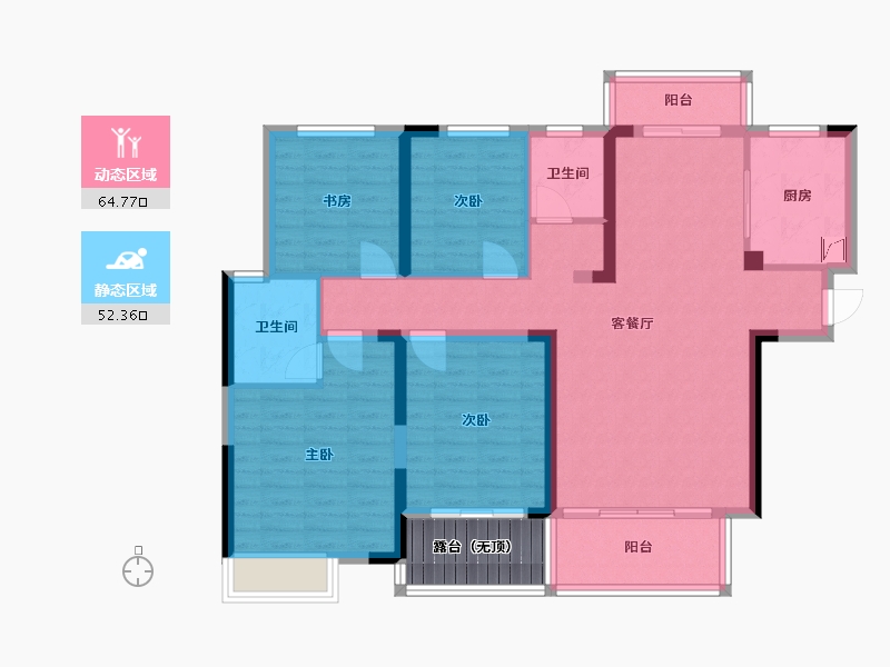 湖南省-长沙市-五矿春和景园-126.00-户型库-动静分区