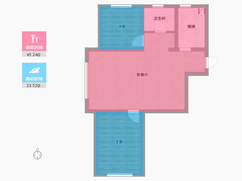 辽宁省-朝阳市-泓玺园-75.00-户型库-动静分区