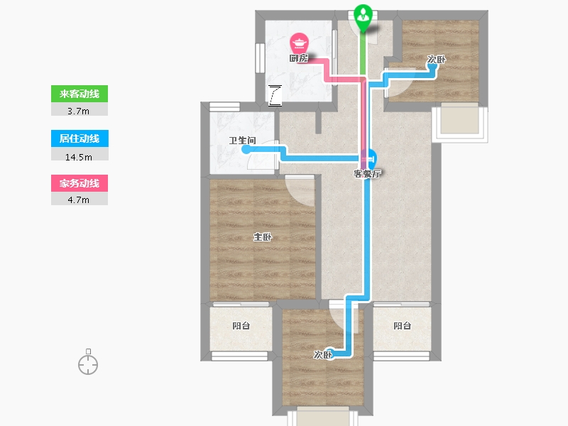 福建省-厦门市-新店地铁社区-海悦园-52.76-户型库-动静线