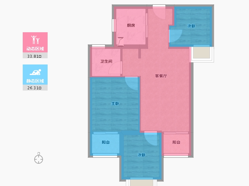 福建省-厦门市-新店地铁社区-海悦园-52.76-户型库-动静分区