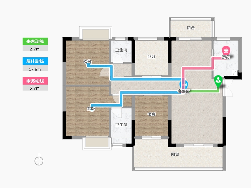 湖北省-宜昌市-江南URD·那溪谷2期-135.00-户型库-动静线