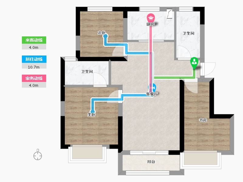 天津-天津市-中建玖樾府-75.00-户型库-动静线